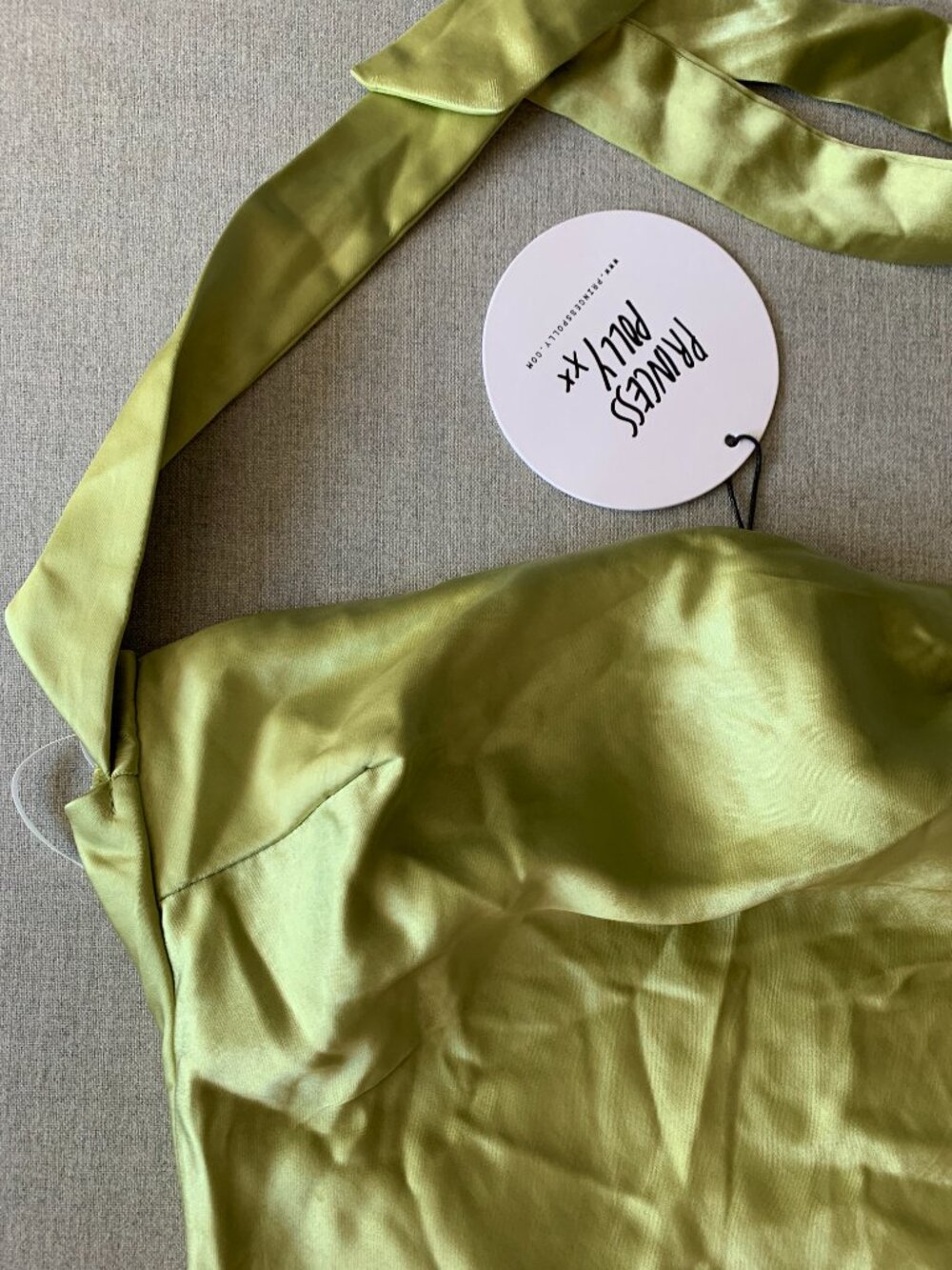 Princess Polly Lime Satin Mini Dress